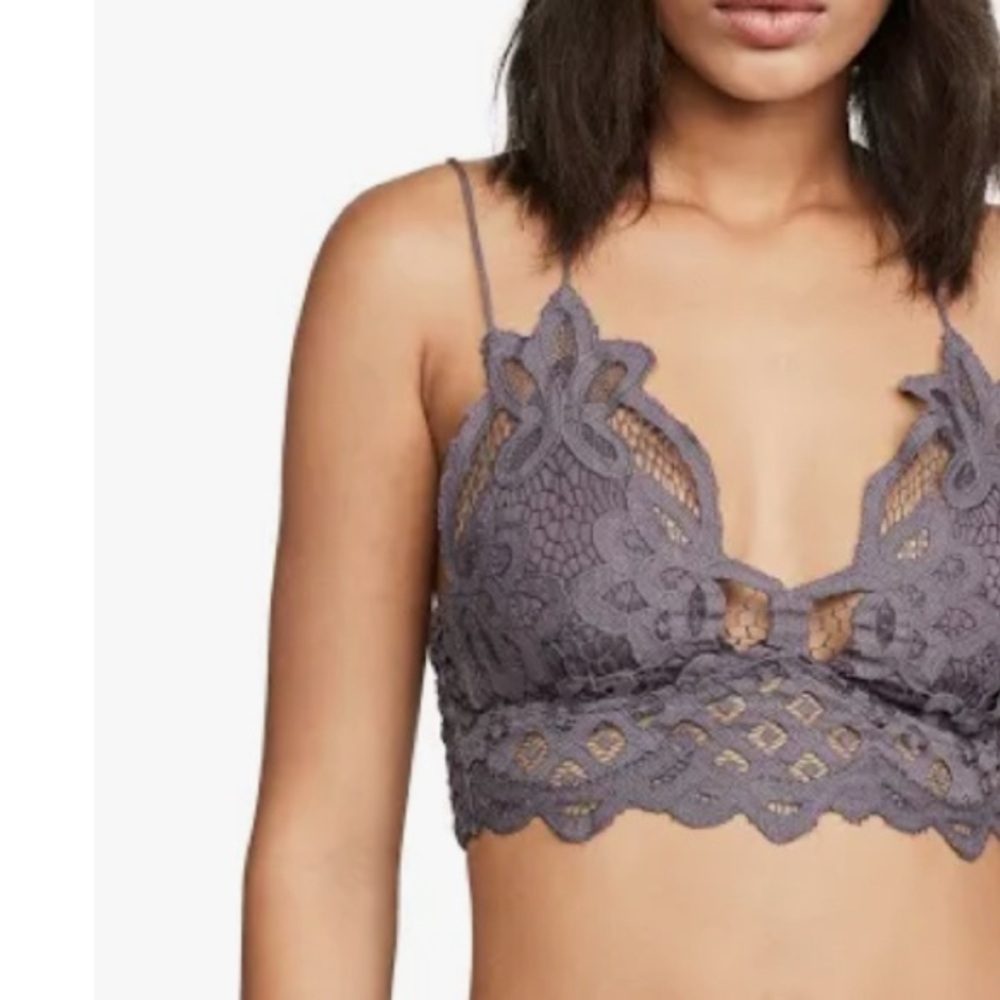 FP One Adella Bralette Lace Bralette in Gray Sz sm (light grey )